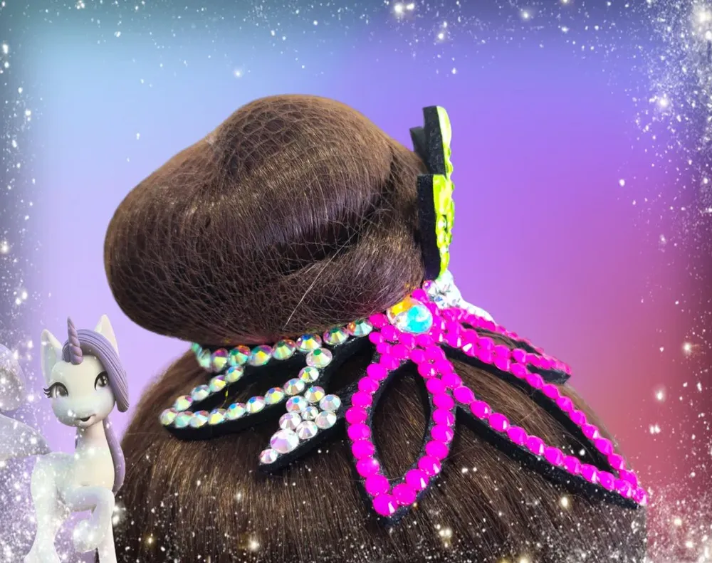 No. 25 RG Hair bun Crown (Yellow-Pink Neon) view 5
