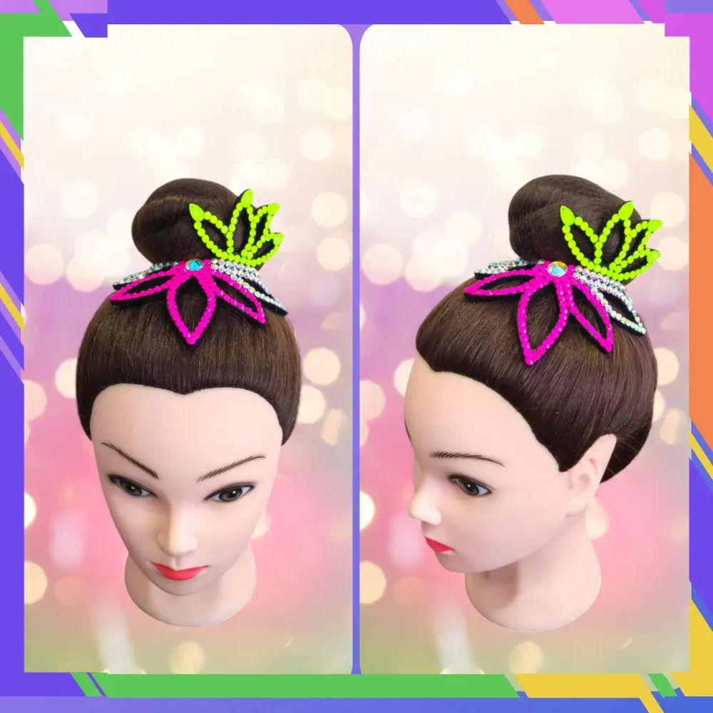 No. 25 RG Hair bun Crown (Yellow-Pink Neon) view 3
