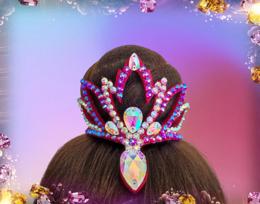 No. 18 RG Hair bun Crown (Pink Hologram) view 3