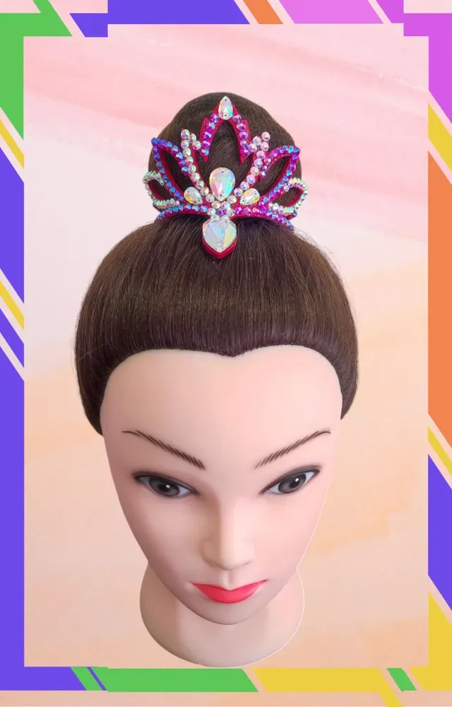 No. 18 RG Hair bun Crown (Pink Hologram) view 2