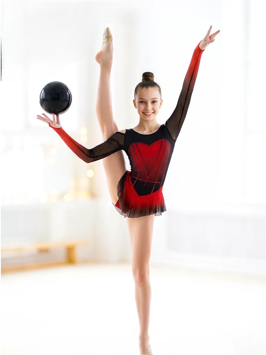 RG Leotard "Paloma" Black-Red (134-140cm)* view 3