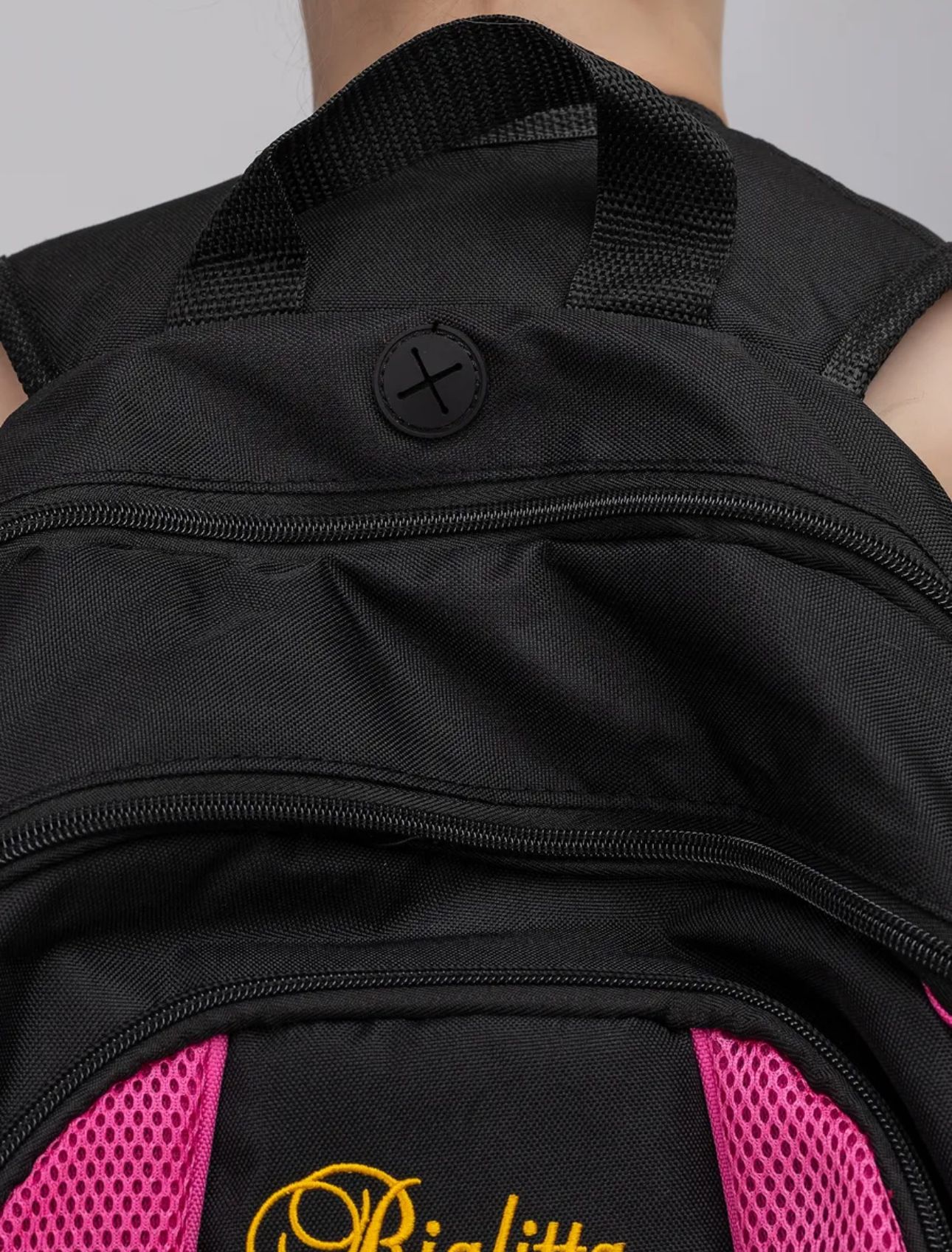 RIALITTA Gymnastics Backpack, Black-Pink (L) view 3