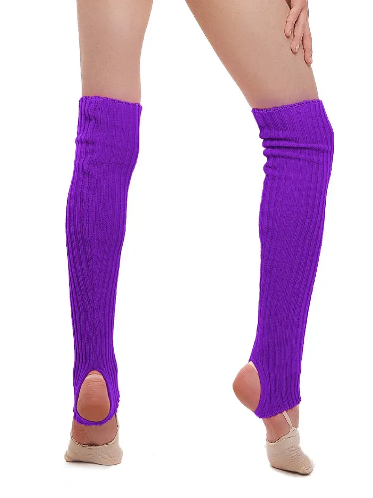 GF Overknee knitted legwarmers with a heel cutout.  (50cm) PURPLE view 3