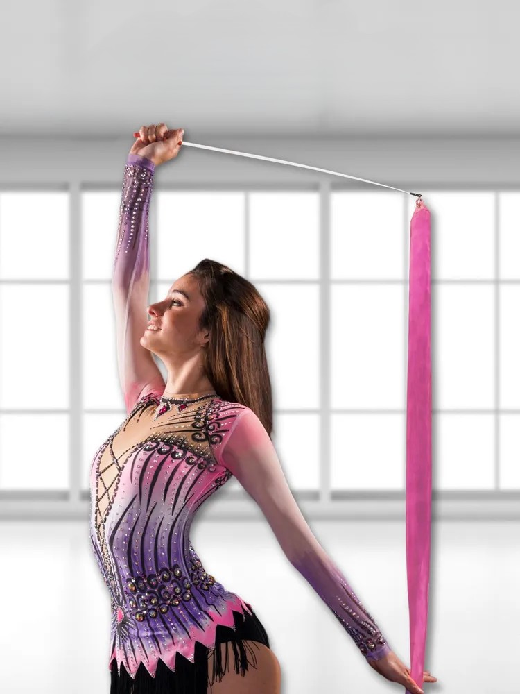 FIABLE Ribbon 4m with stick. Pink. view 2
