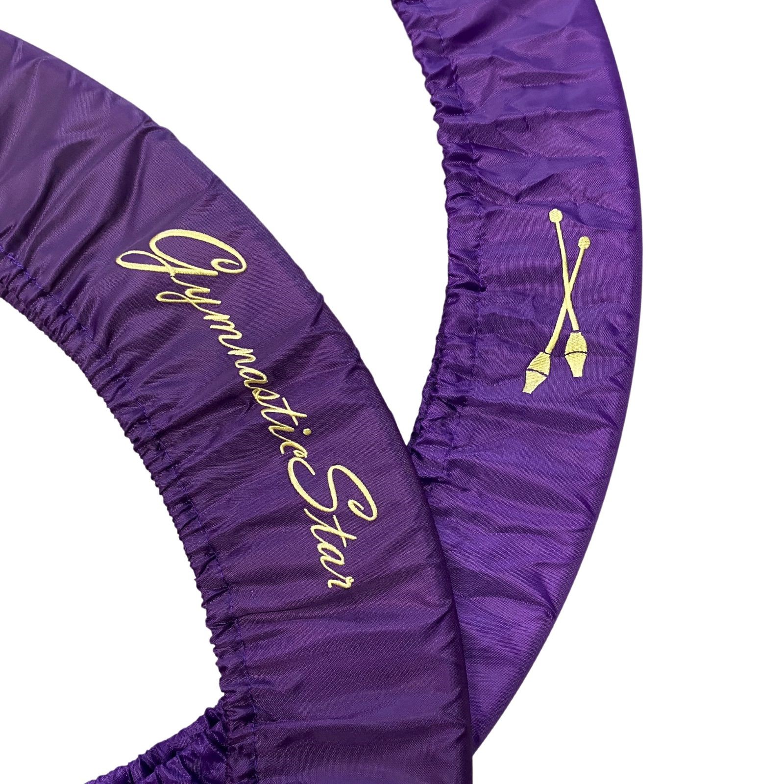 VARIANT 309 XL - GS Gymnastics Hoop Cover, Golden Embroidery. EGGPLANT (XL) view 2