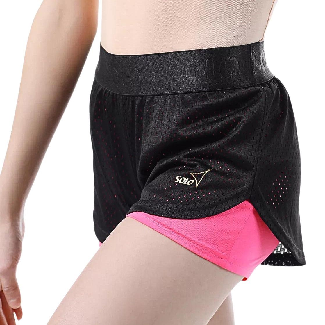 SOLO Double-layered shorts RG 770-11, Black / Pink Neon. (32-42) view 2