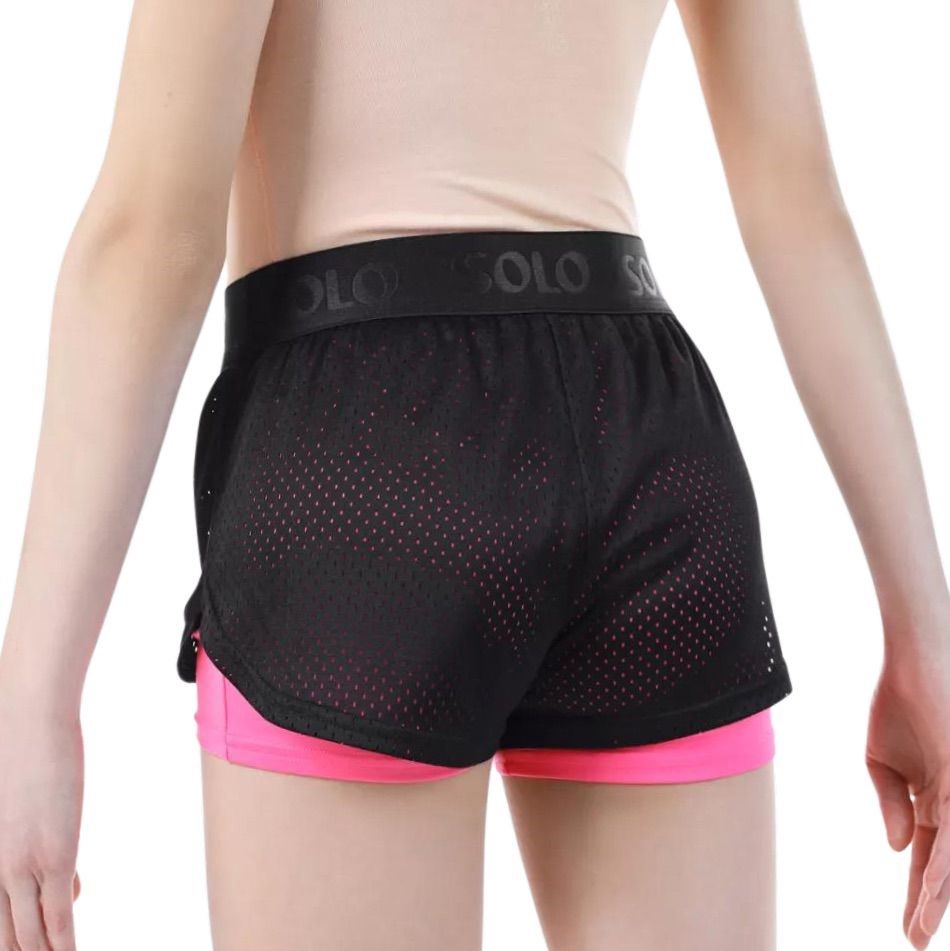 SOLO Double-layered shorts RG 770-11, Black / Pink Neon. (32-42) view 3