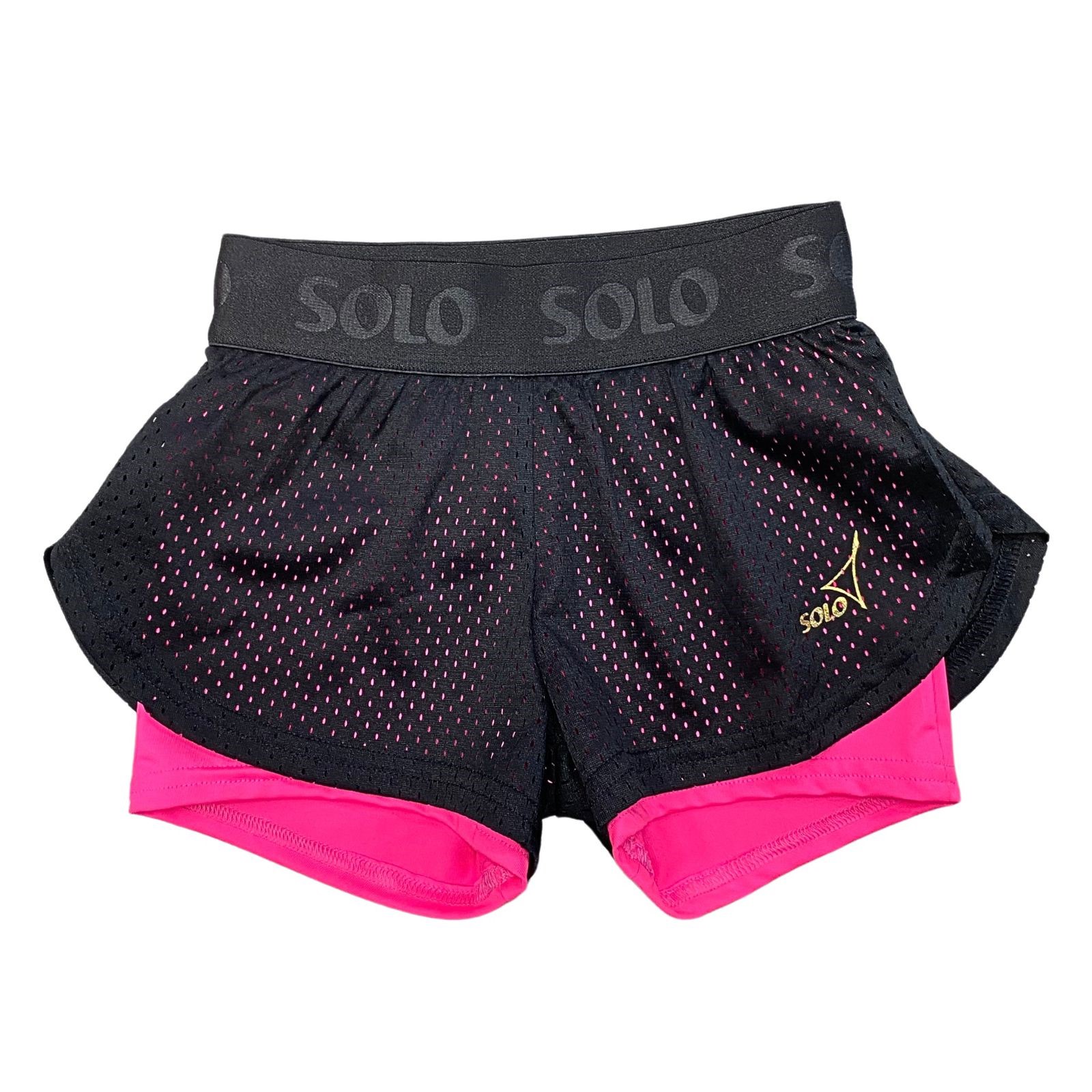 SOLO Double-layered shorts RG 770-11, Black / Pink Neon. (32-42)
