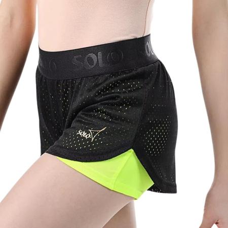 SOLO Double-layered shorts RG770-13, Black / Neon Yellow. (34-40) view 2