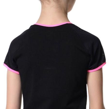 SOLO Contrast binding slim fit T-shirt, Black/Pink Neon. RG604-11 (34-44) view 2
