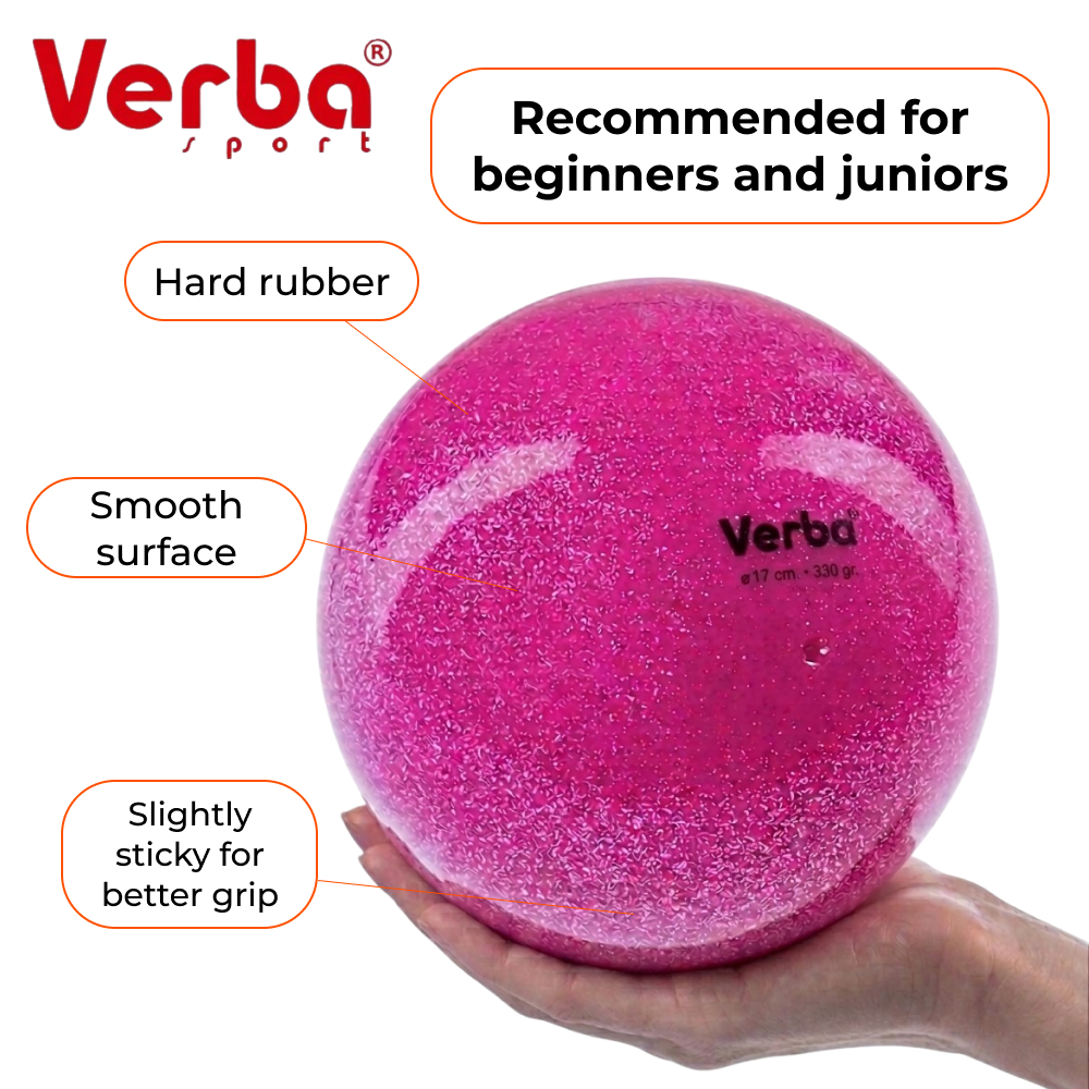 VERBA Sport Gymnastic ball Juniors 17 cm glitter. (Pink Neon) view 2