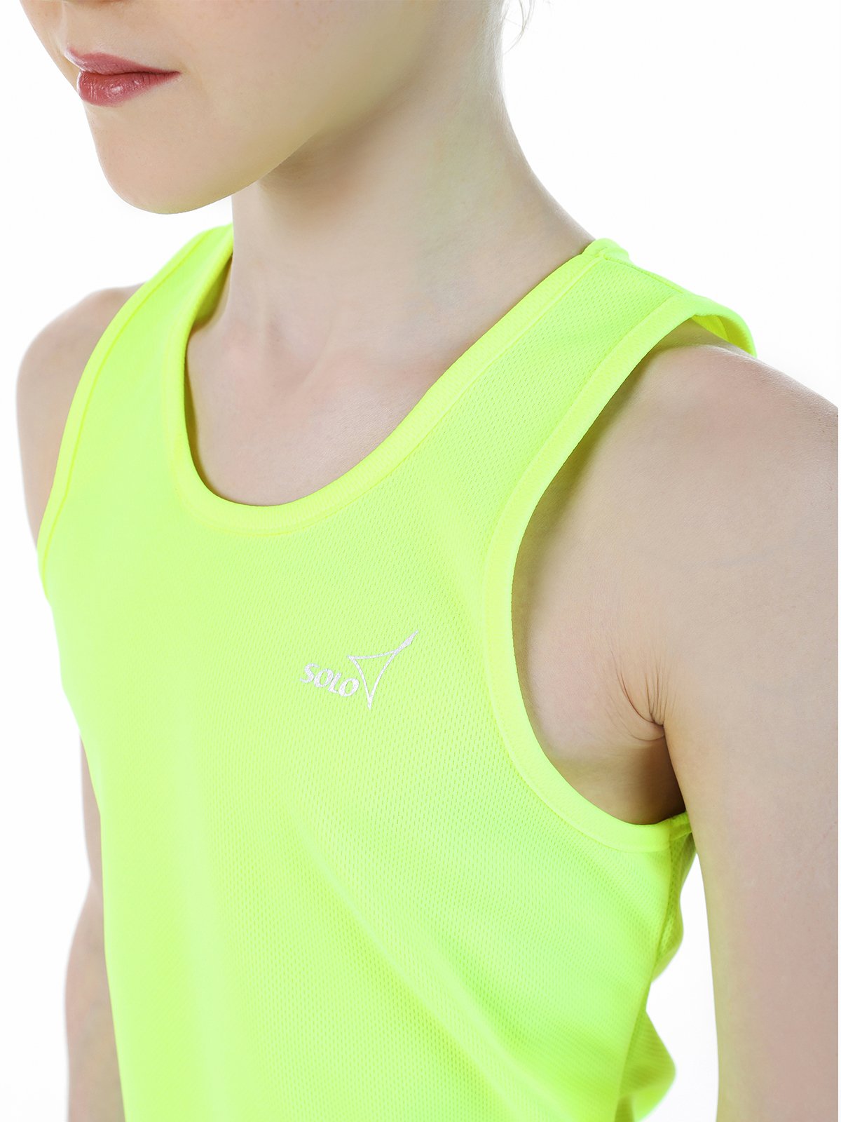 SOLO Loose fit scoop neck tank top  RG415-117 (32-40) Yellow Neon view 3