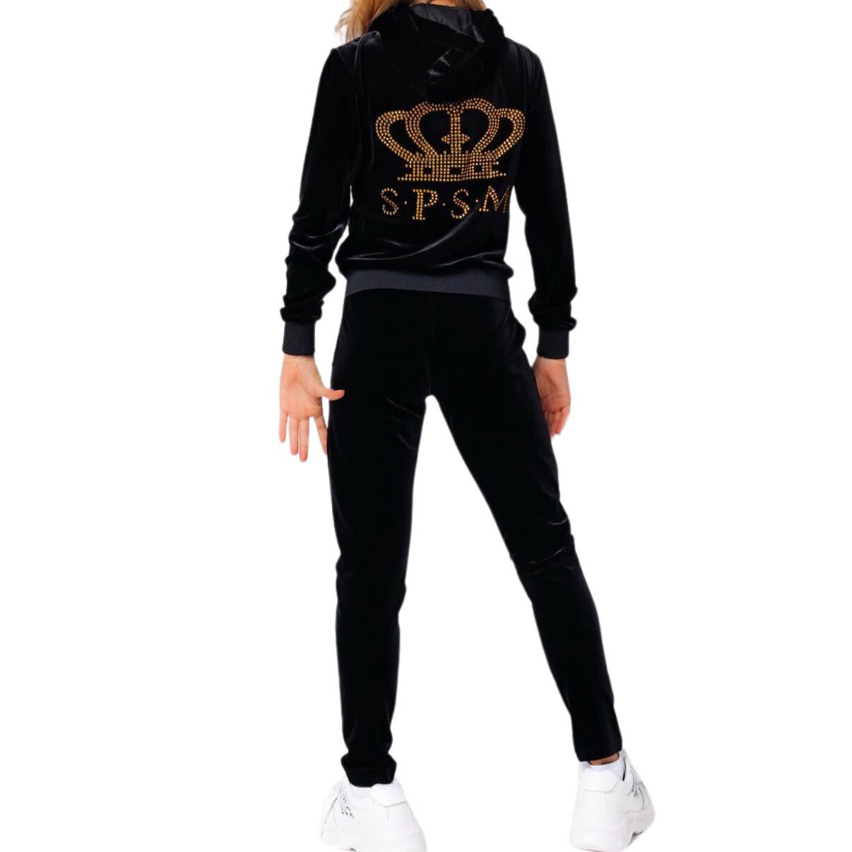 SPSM Woman Velour Track Suit Basic, Black. view 2