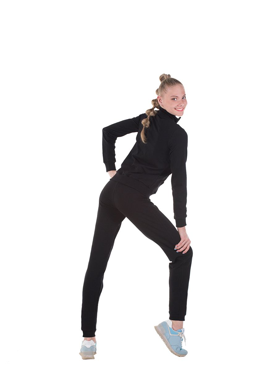 SOLO Stand up collar zip up tracksuit jacket, Black, FD657-839 (36-40) view 3