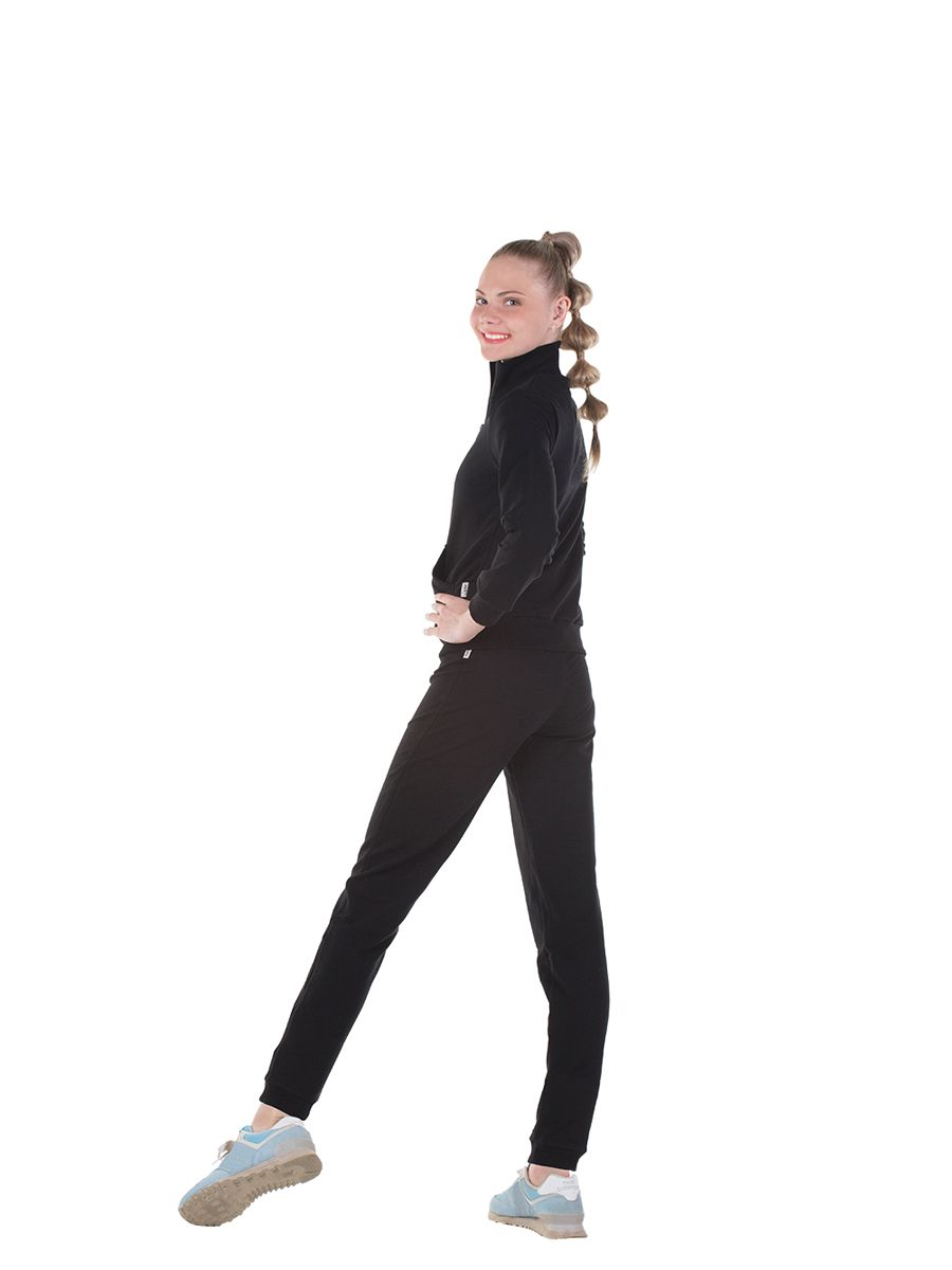SOLO Stand up collar zip up tracksuit jacket, Black, FD657-839 (36-40) view 2