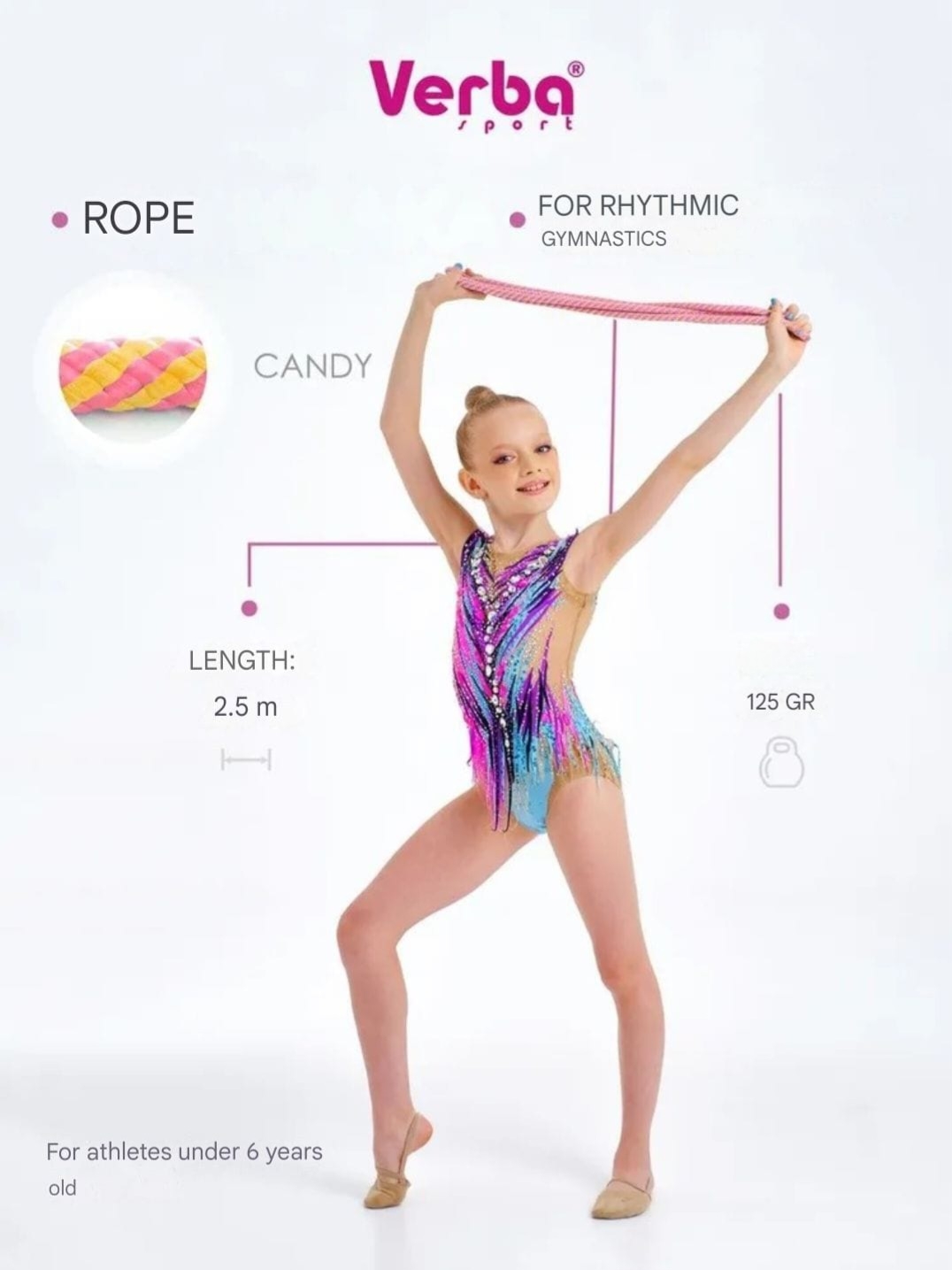 Verba CANDY Rope 2.5 m, Yellow-Pink view 3