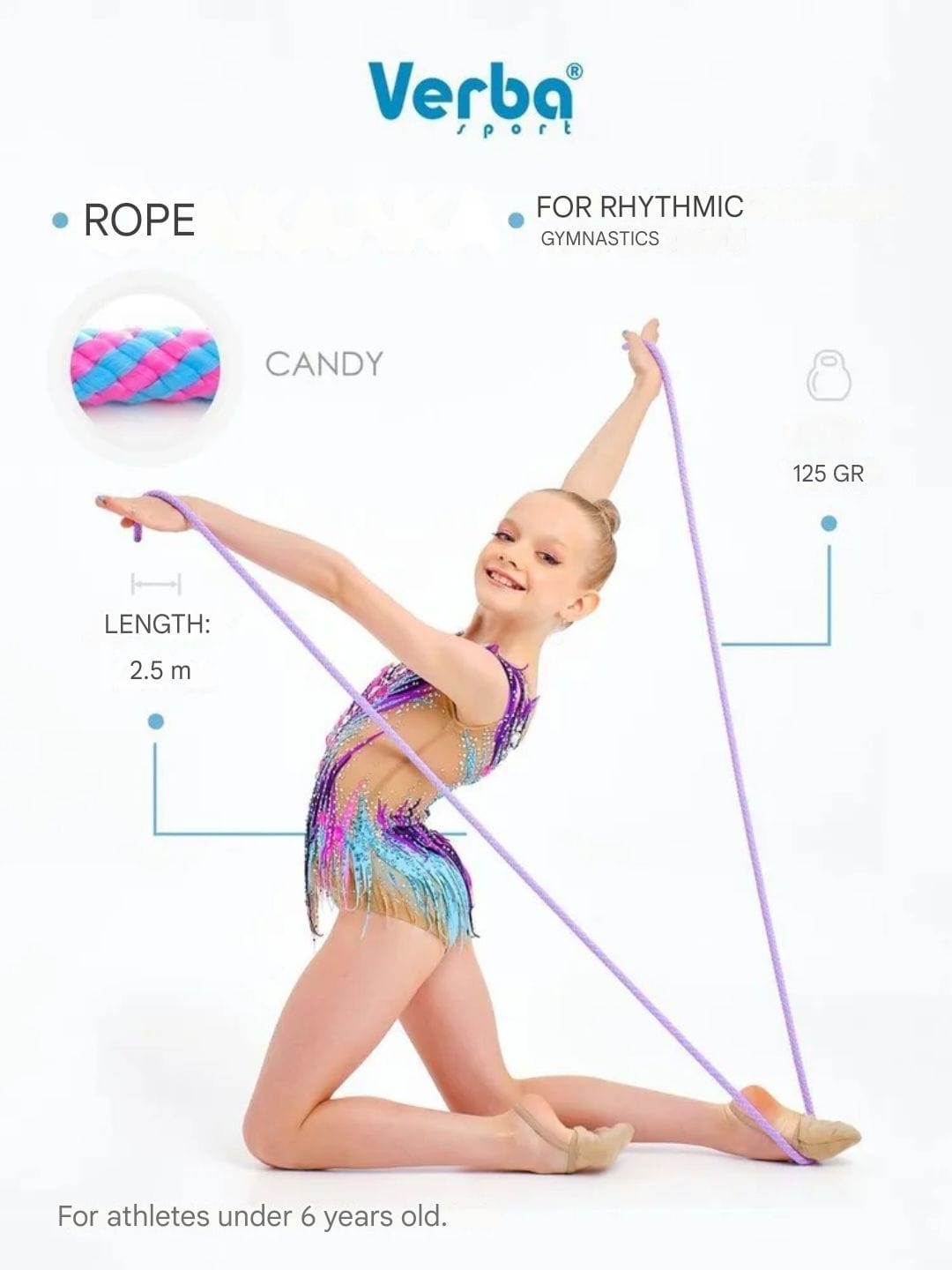Verba CANDY Rope 2.5 m, Pink-Blue view 5