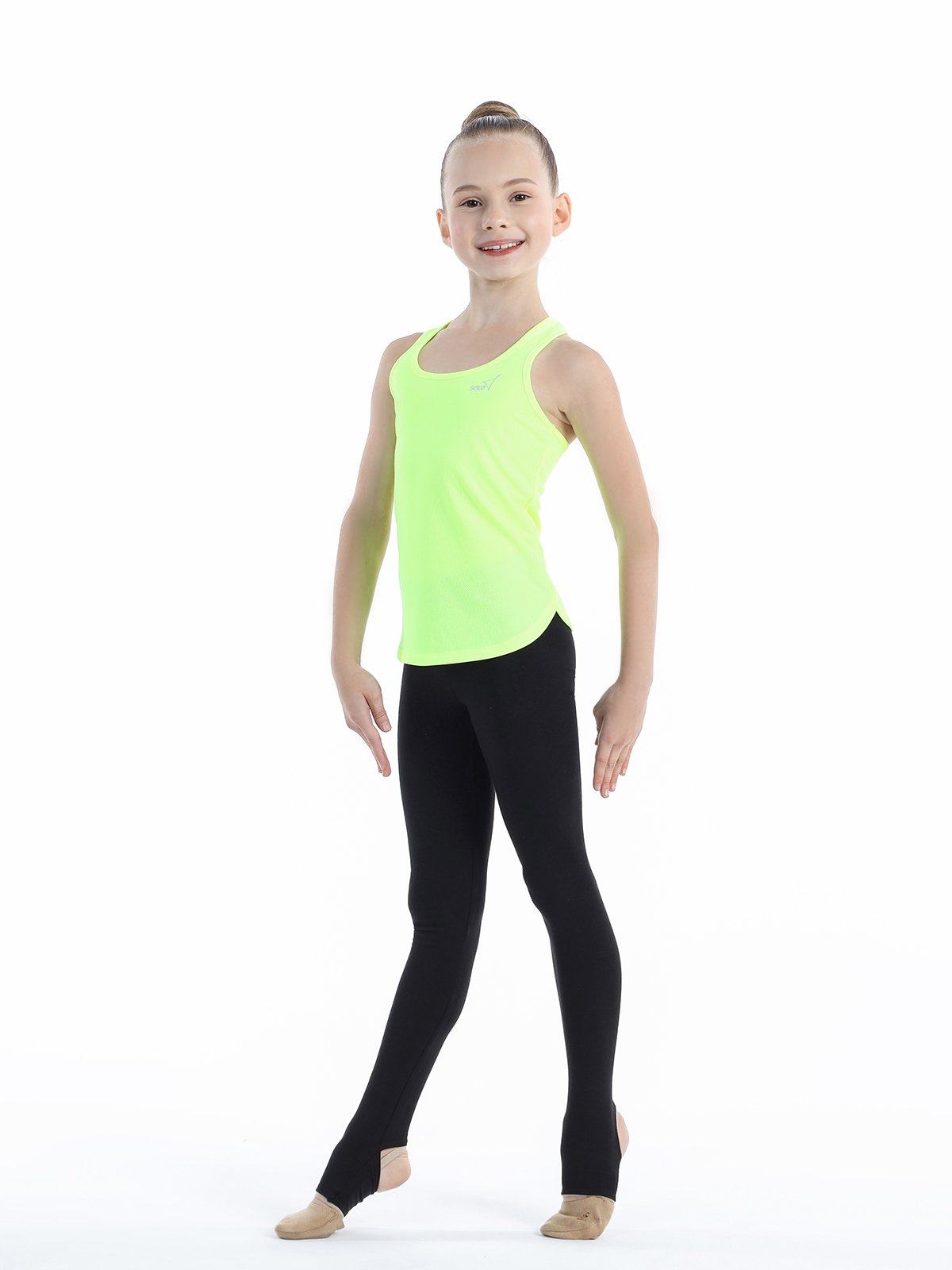 SOLO Racerback tank top, polyester, Yellow Neon RG414-117 (32-42) view 3