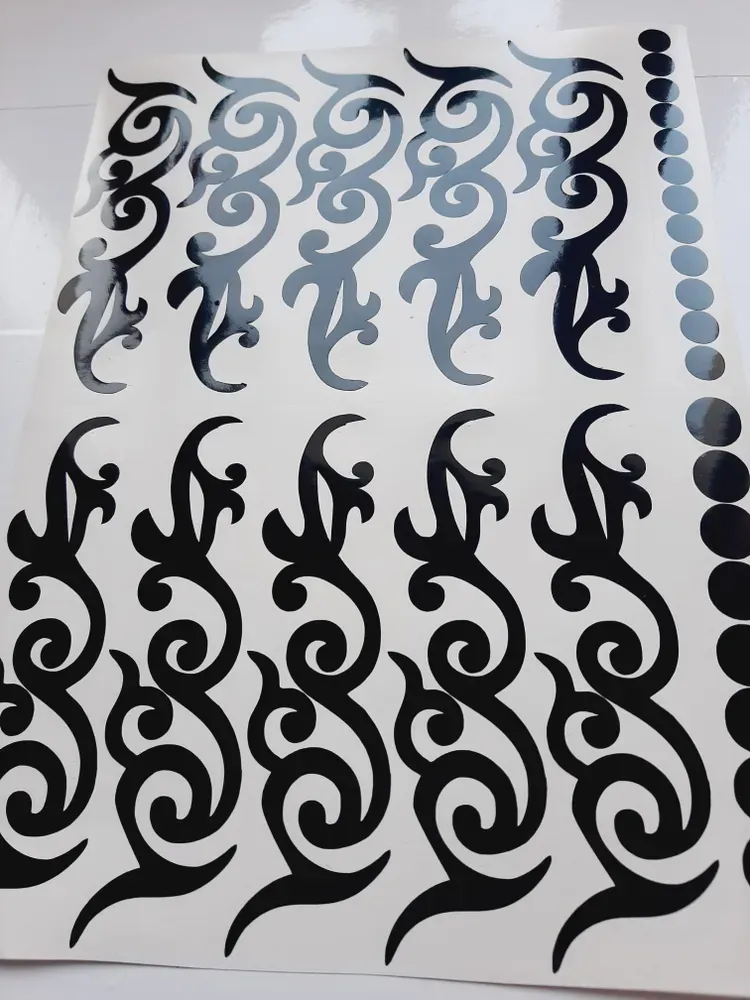 No. 25 Ornament sticker, Wrapping for hoop/clubs (BLACK) view 2