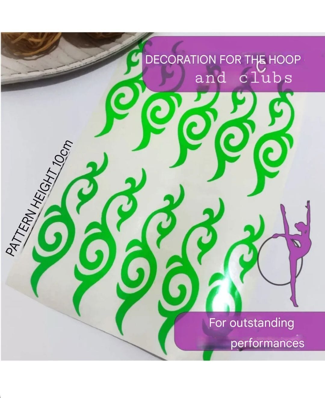 No. 7 Ornament sticker, Wrapping for hoop/clubs (GREEN)