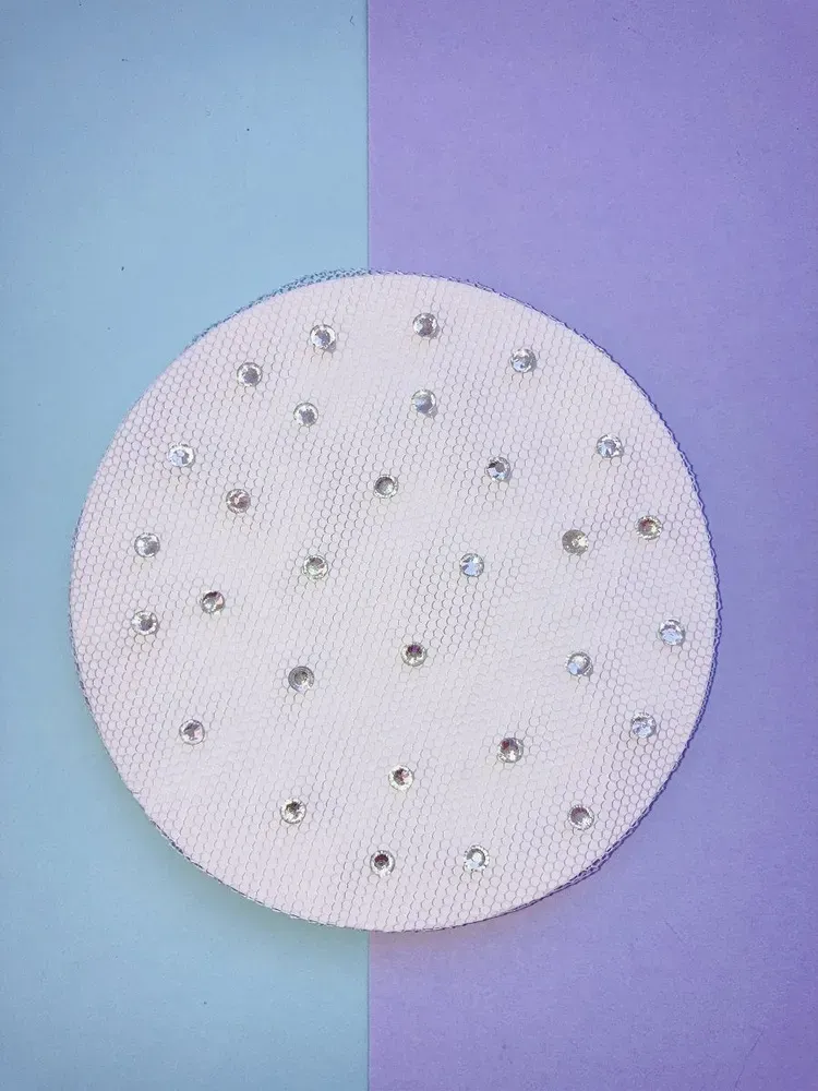 RG Elastic Hair Bun Net with Rhinestone (Black/White) view 8