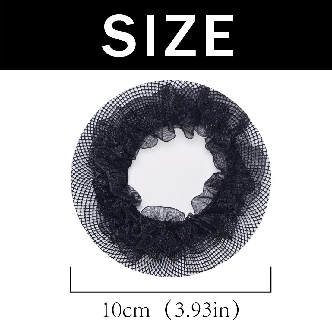 RG Elastic Hair Bun Net (Black/Beige) view 2