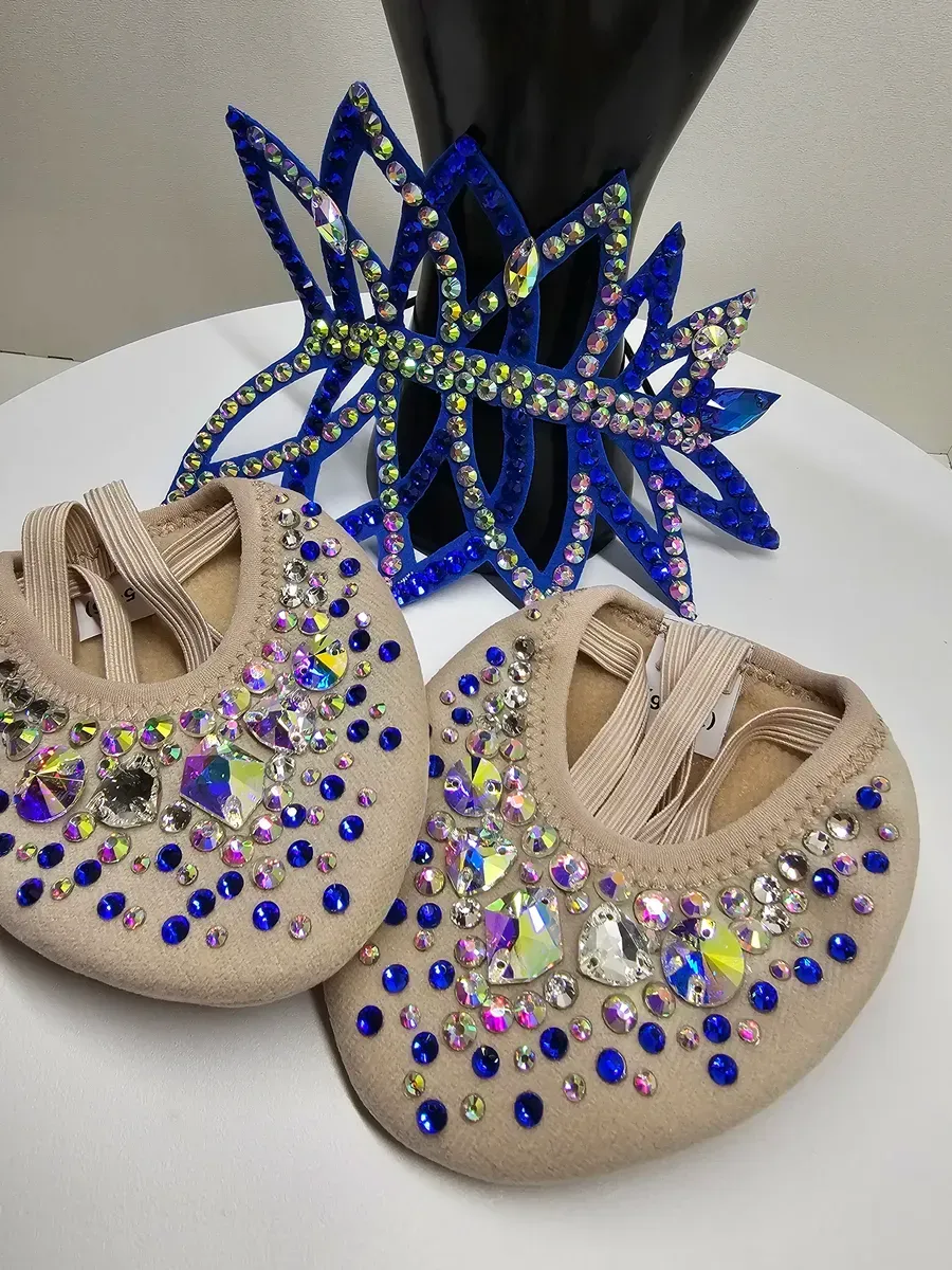 RG Set of Half Shoes & Tiara Crystals (Blue) view 5