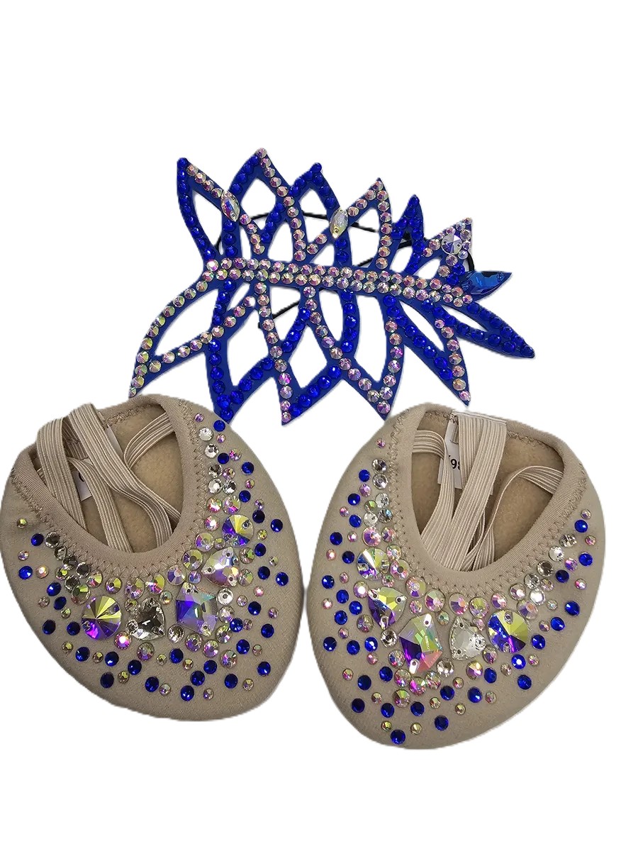 RG Set of Half Shoes & Tiara Crystals (Blue)