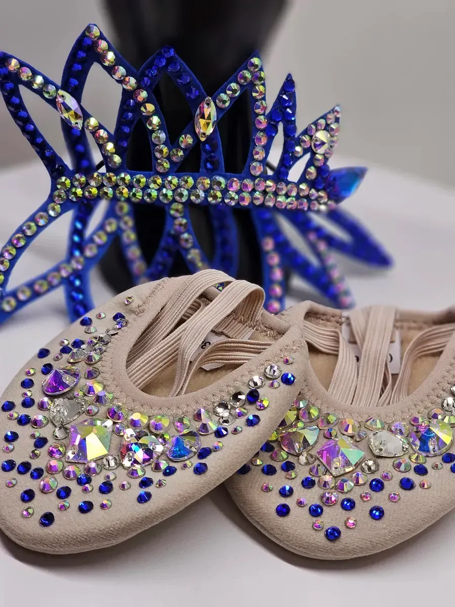 RG Set of Half Shoes & Tiara Crystals (Blue) view 4