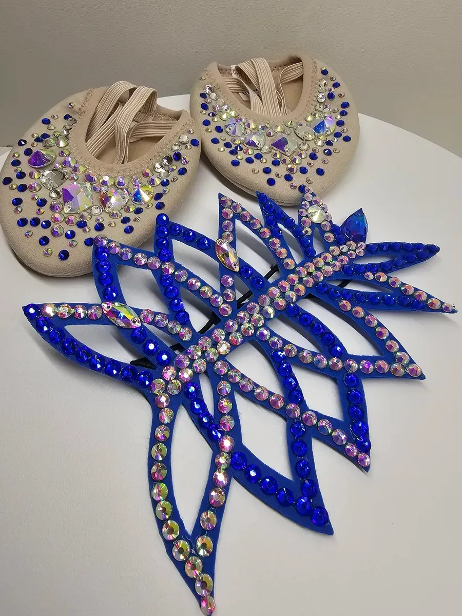 RG Set of Half Shoes & Tiara Crystals (Blue) view 2