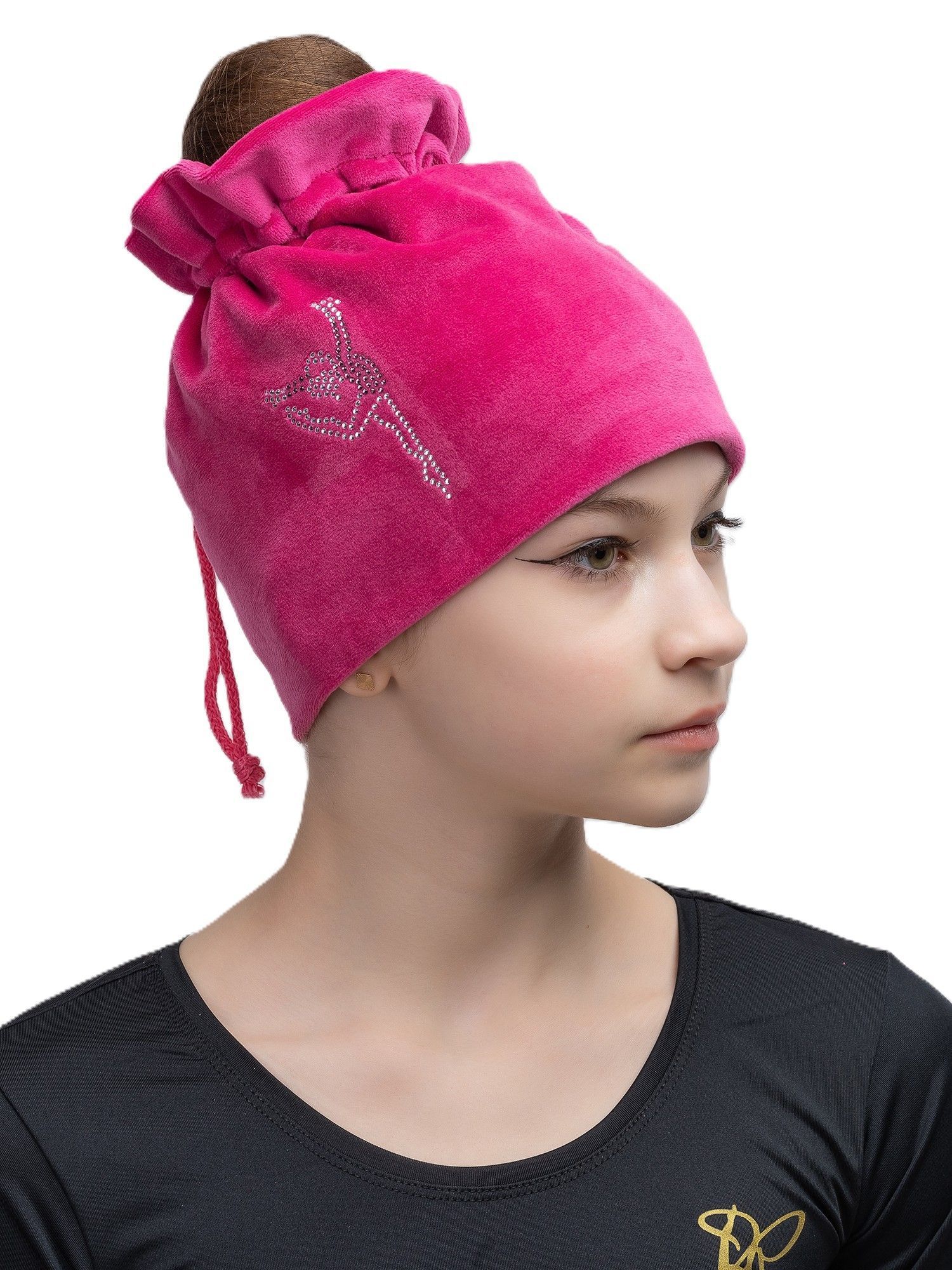 RIALITTA Velour RG Hat with Rhinestones (FICHSIA)*