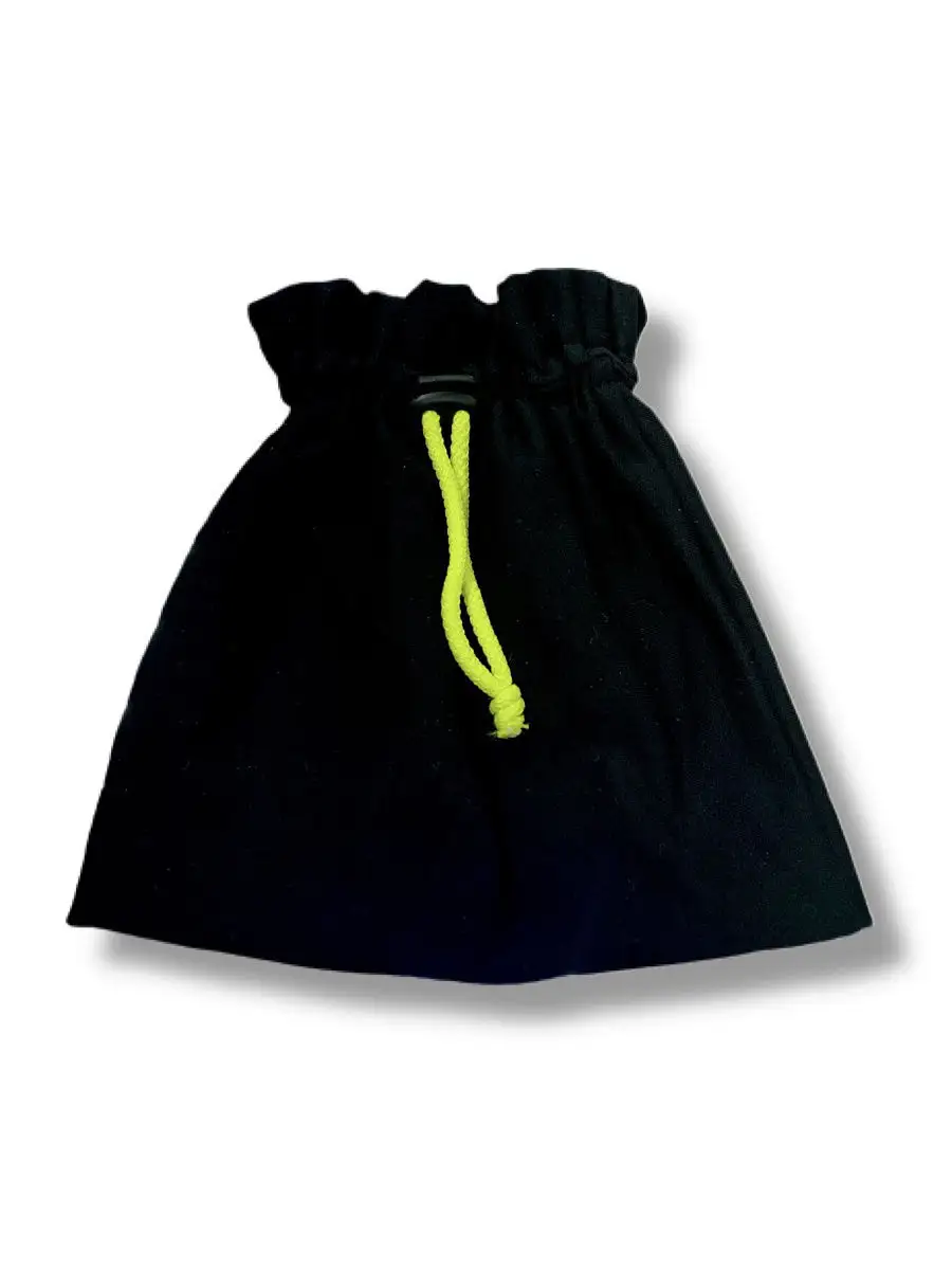 RIALITTA Cotton RG Hat with tie-in (BLACK-LIME) view 3