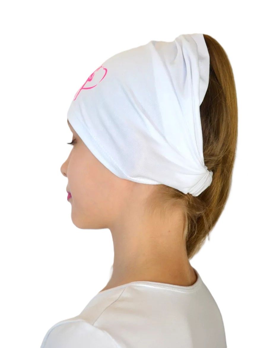 RG Cotton Headscarf/Bandana  (WHITE-PINK) view 3