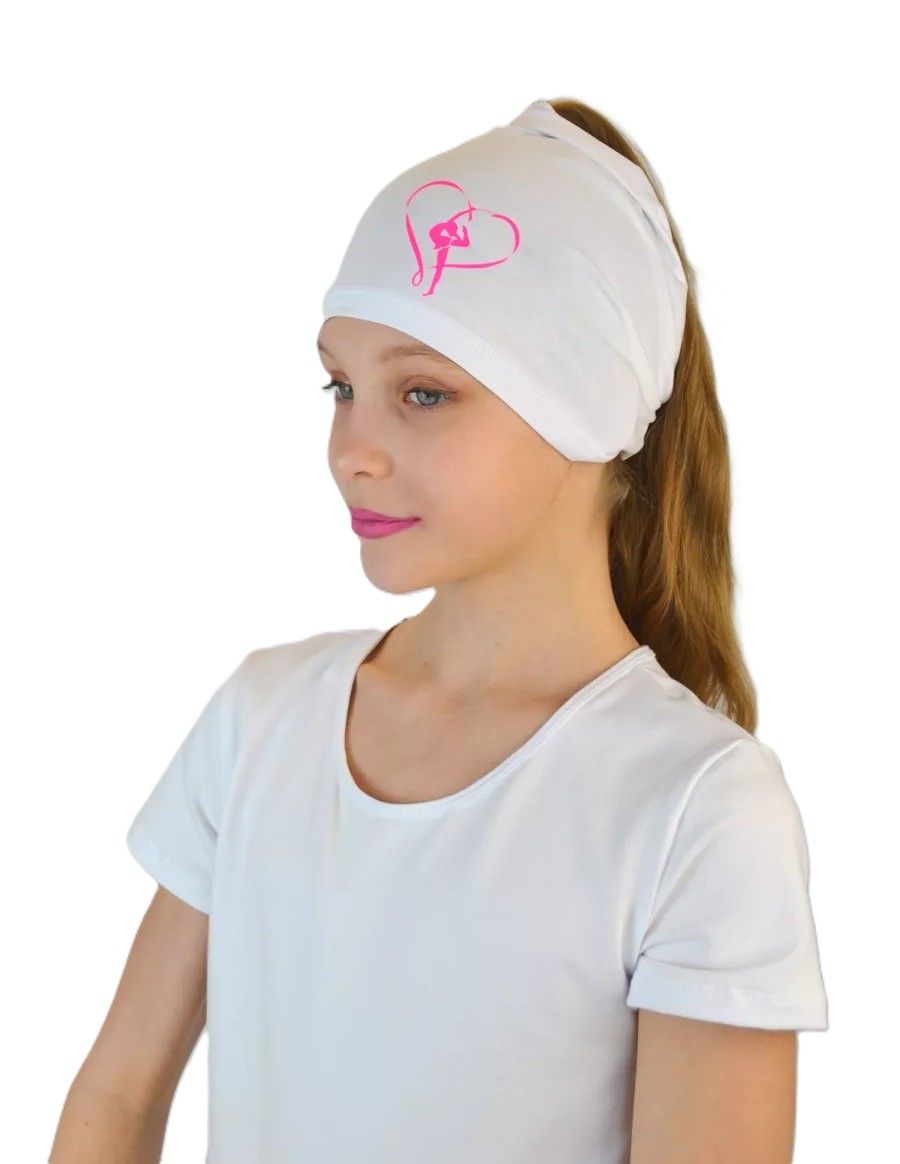 RG Cotton Headscarf/Bandana  (WHITE-PINK) view 2