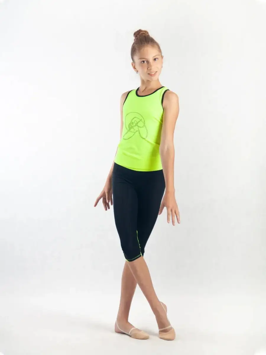 RIALITTA Racerback tank top with rhinestones, Biflex (32-42) Lime view 4
