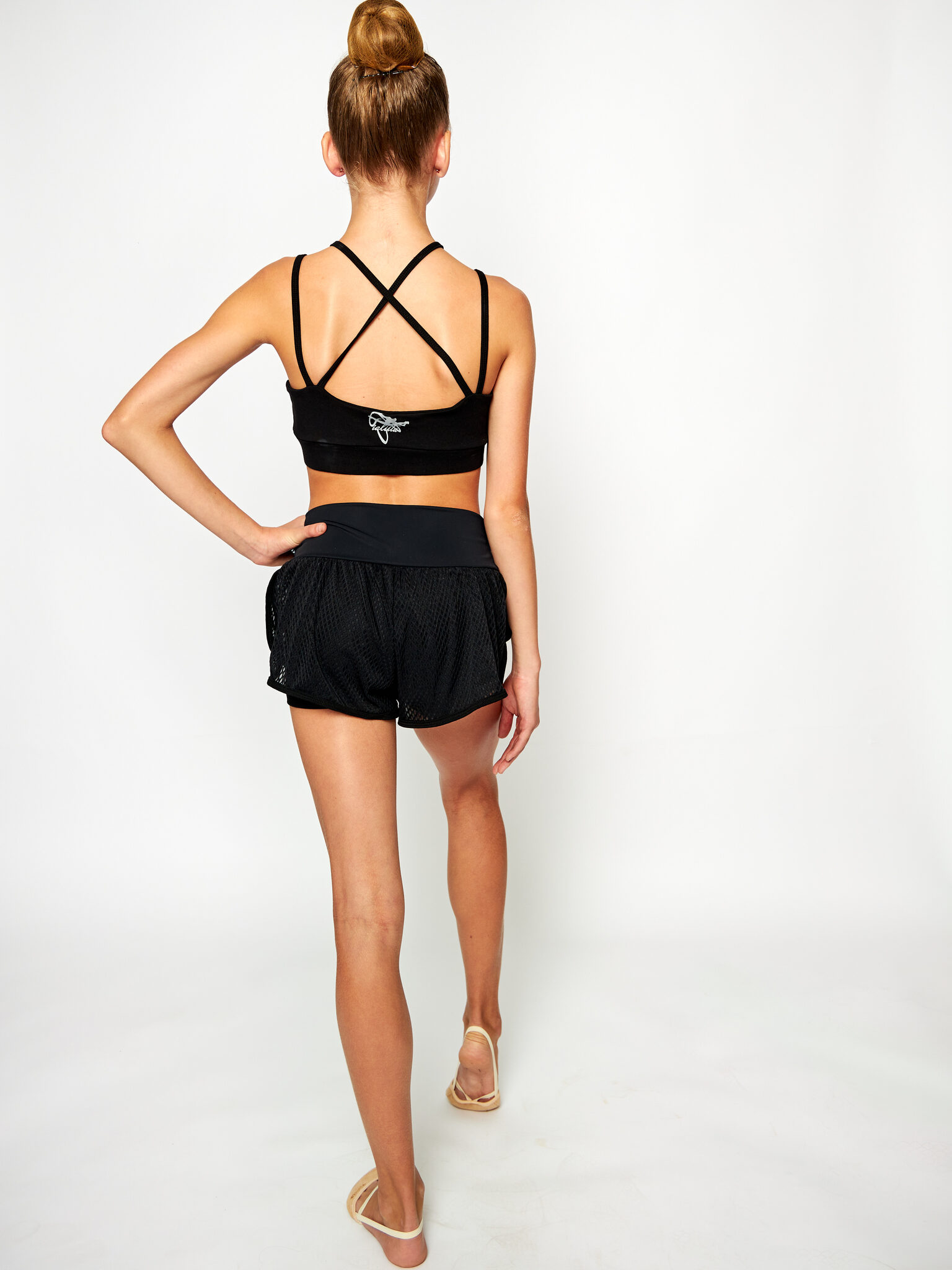 RIALITTA LIGHT Wide band, double-layered shorts, Cotton, Black (32-42) view 3