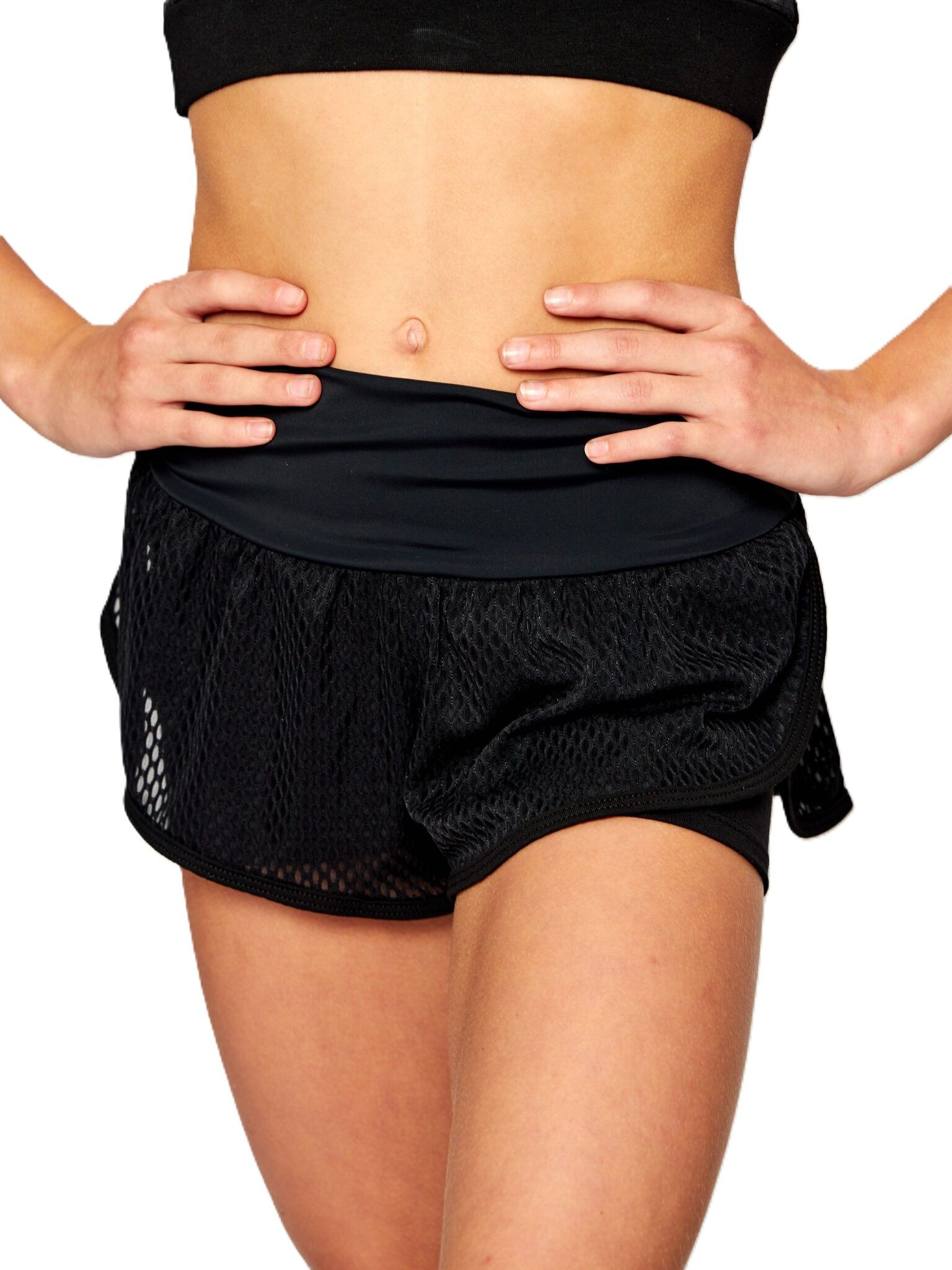 RIALITTA LIGHT Wide band, double-layered shorts, Cotton, Black (32-42) view 2