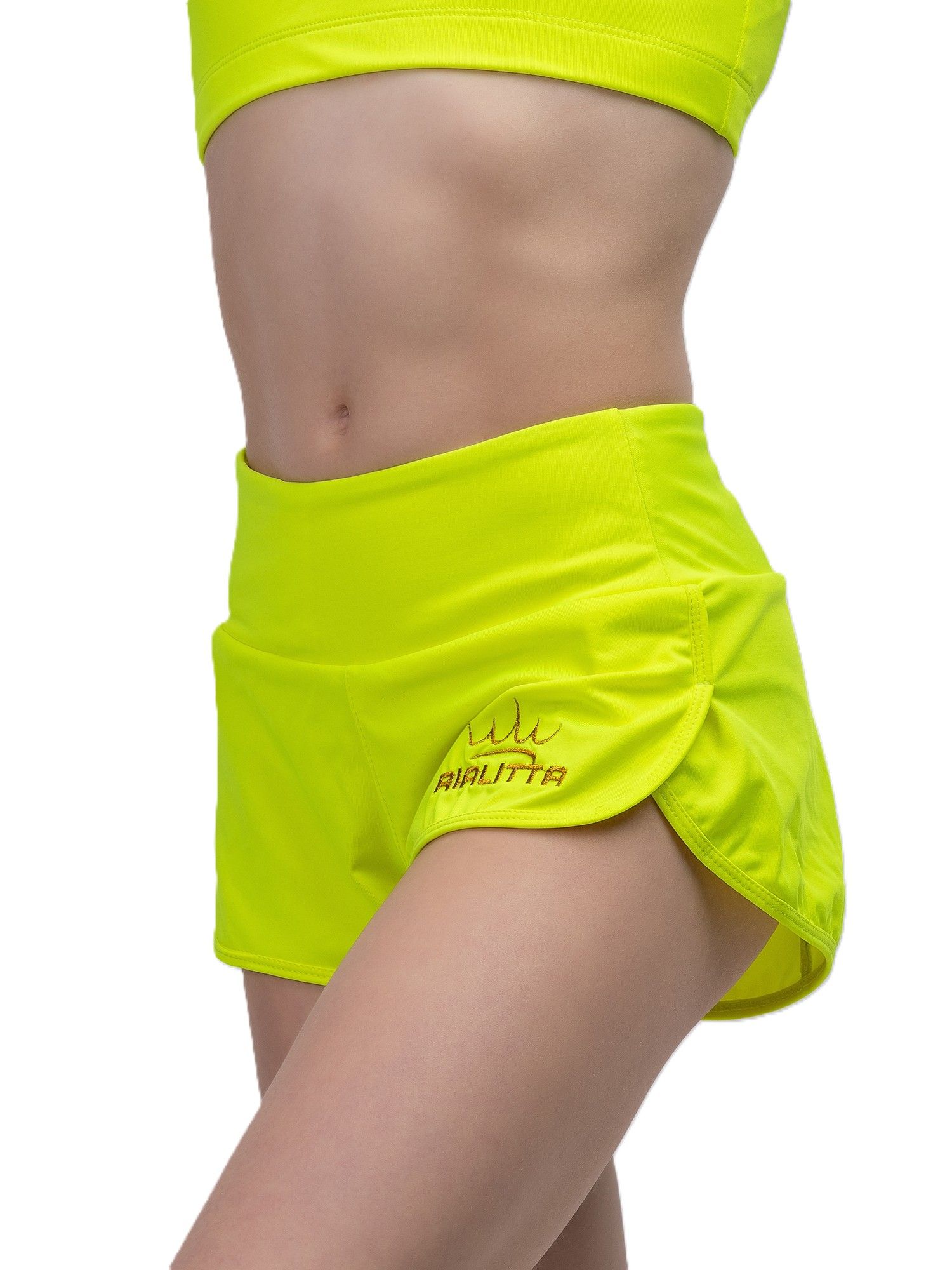 RIALITTA Double-layered shorts with briefs, Yellow Neon (36-42) view 4