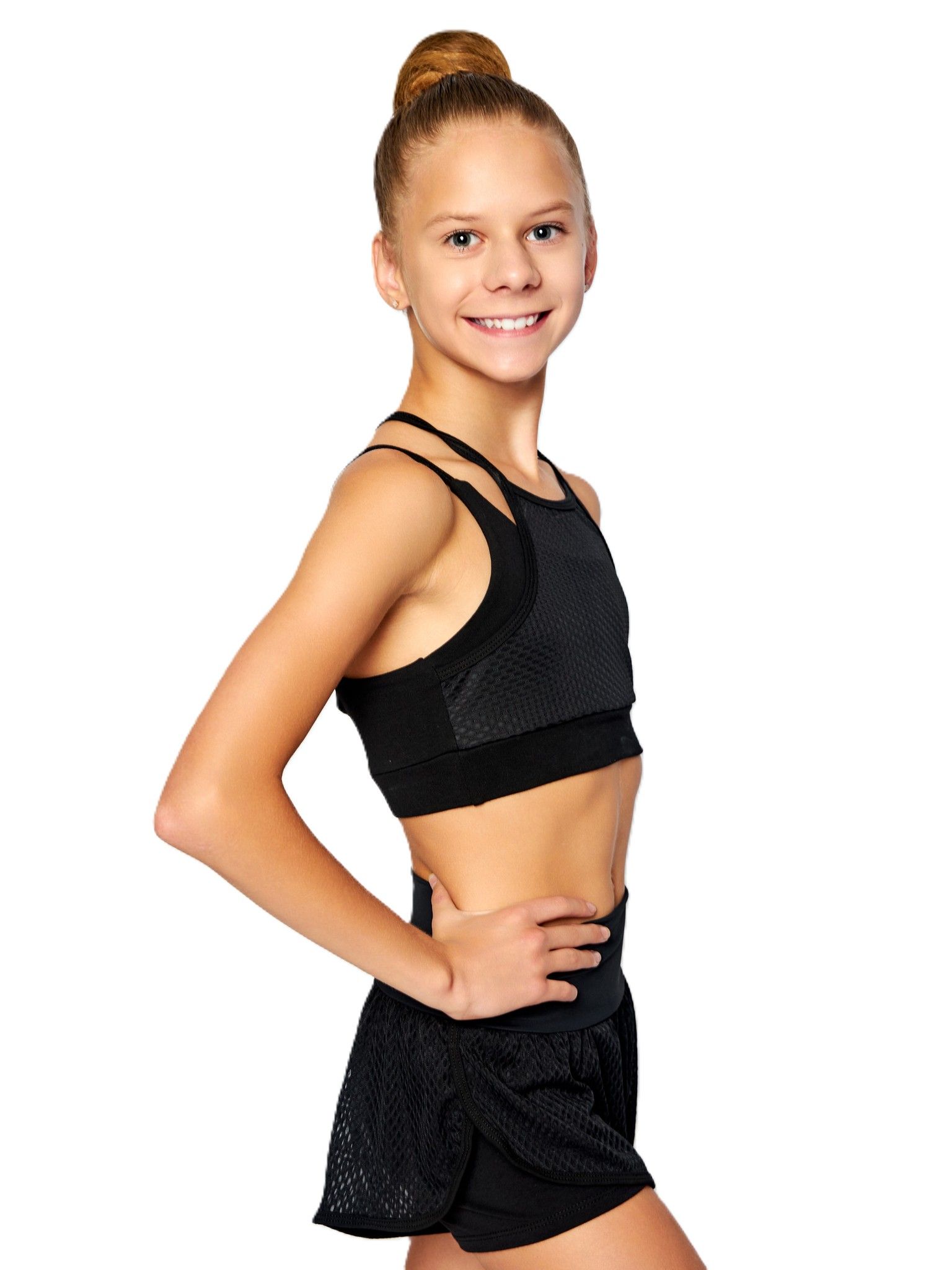 RIALITTA Top crossed straps, cotton (36-42) Black view 3