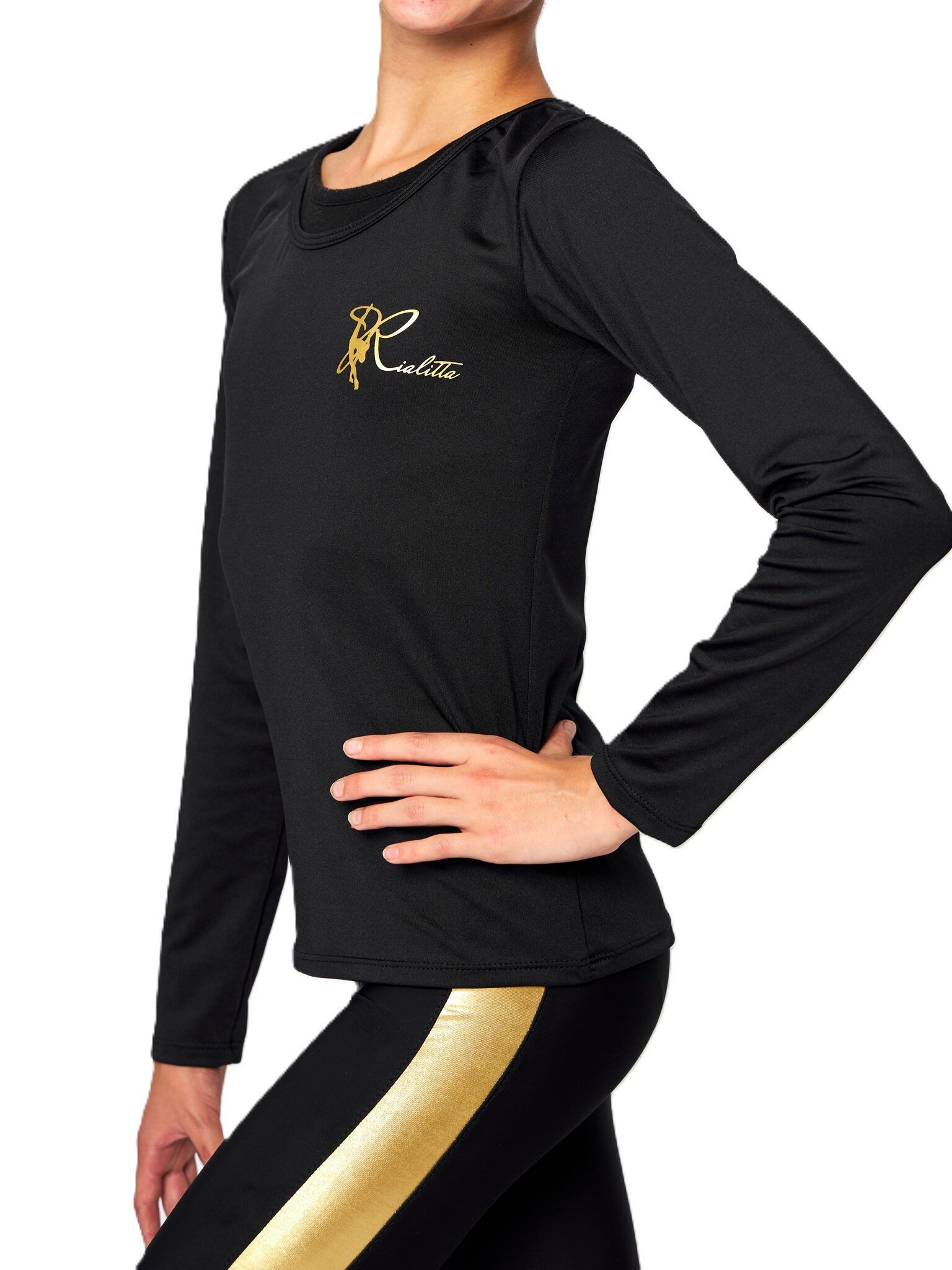 RIALITTA Cotton Longsleeve , Black with Gold Logo (36-40)* view 4