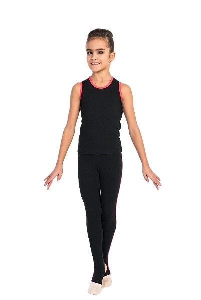 GF Double Layer racerback tank top "Fortune" Cotton-Biflex (36-42) Black-Coral view 2