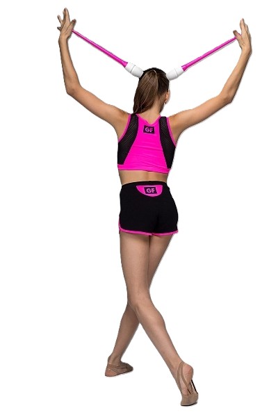GF shorts "Diadema", Cotton, Black-Pink (34-40) view 4