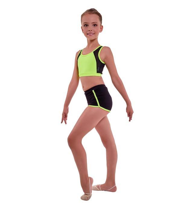 GF shorts "Diadema", Cotton, Black-Lime (34-40) view 6