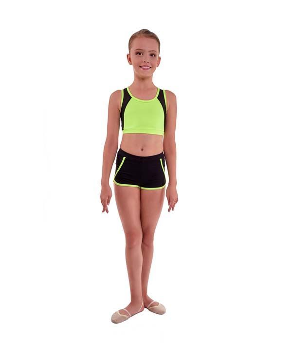 GF shorts "Diadema", Cotton, Black-Lime (34-40) view 5