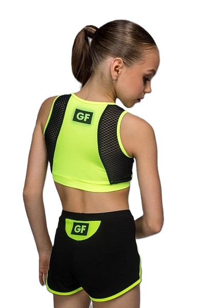 GF Top "Diadema" Cotton-Biflex, Black-Lime (34-40) view 4