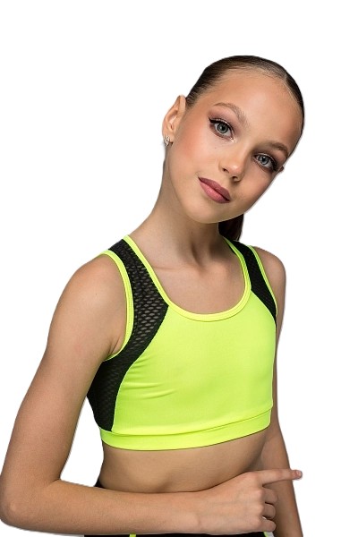 GF Top "Diadema" Cotton-Biflex, Black-Lime (34-40) view 2