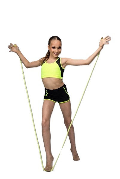 GF Top "Diadema" Cotton-Biflex, Black-Lime (34-40) view 5